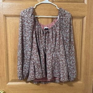 ARULA Mauve Floral Blouse
